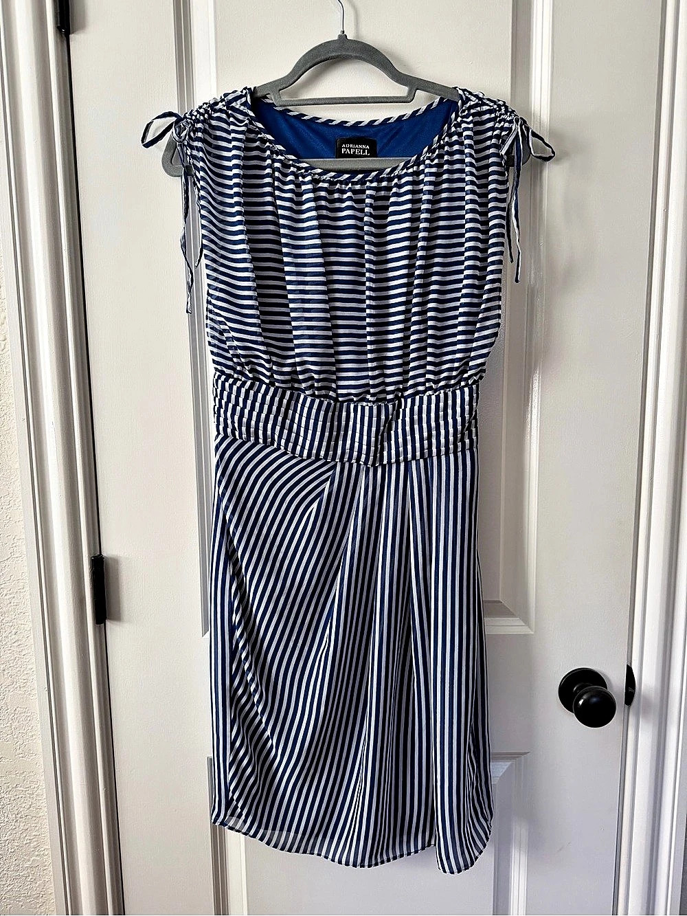 Adrianna Papell Striped Mini Dress in Blue & White Size 4